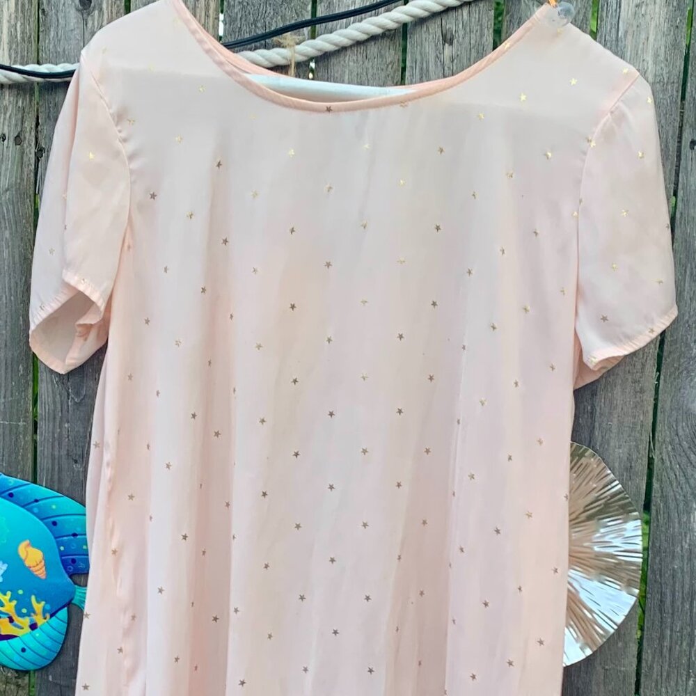 AERIE light pink stars tunic baby doll dress Size Small - Picture 2 of 5